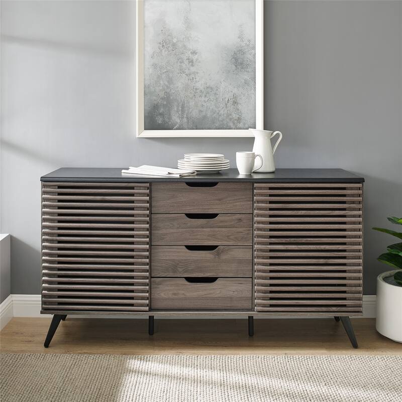 Contemporary Sliding Slat-Door Sideboard