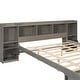 preview thumbnail 6 of 7, Queen Size Solid Pine Wood Platform Kids Bed Frame with Multi-Storage Headboard, Large Drawer, and Open Shelves, Grey