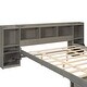 preview thumbnail 5 of 22, Queen Wood Platform Bed with Storage Headboard & Drawer, Grey