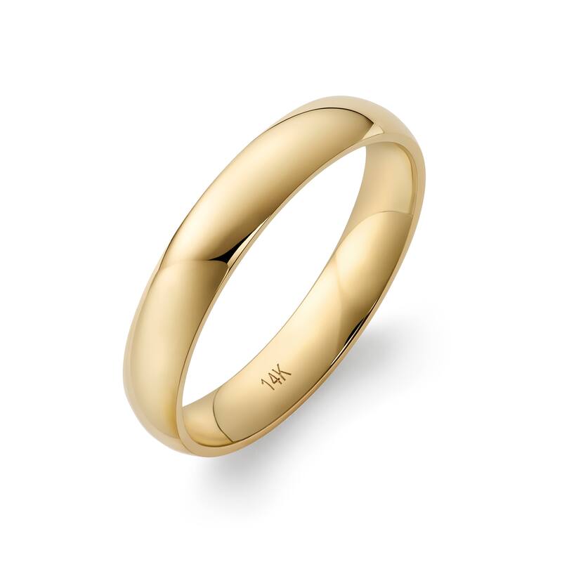 Clover Yellow Gold Comfort Fit Wedding Band - 11 (4mm) - 14k