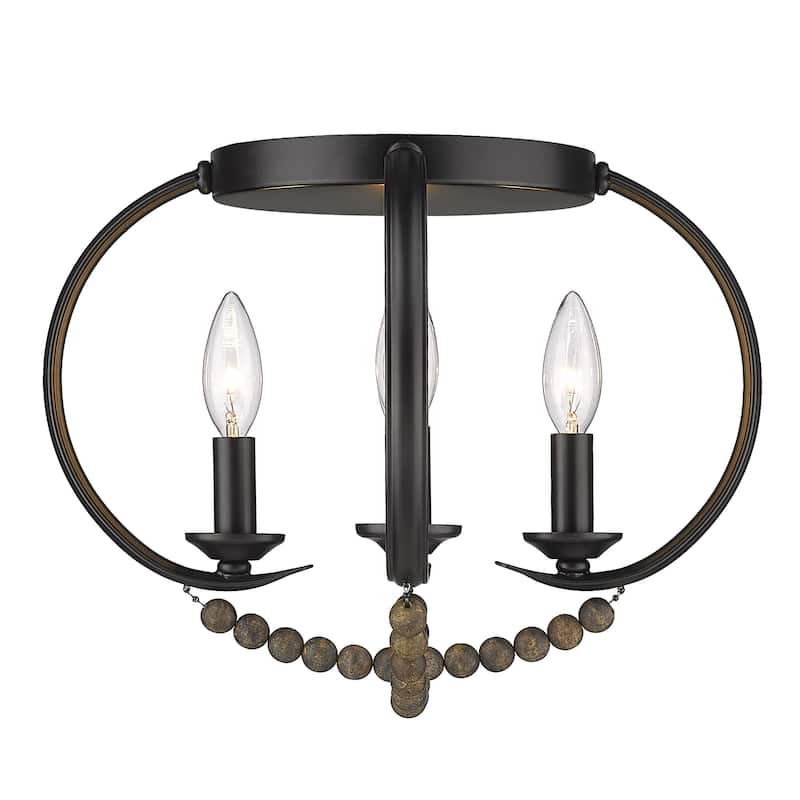 Golden Lighting Flori 4-light Flush Mount in Matte Black