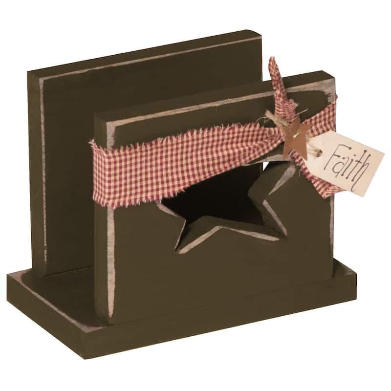 Amish-Made Pine Napkin Holder - Olive Green