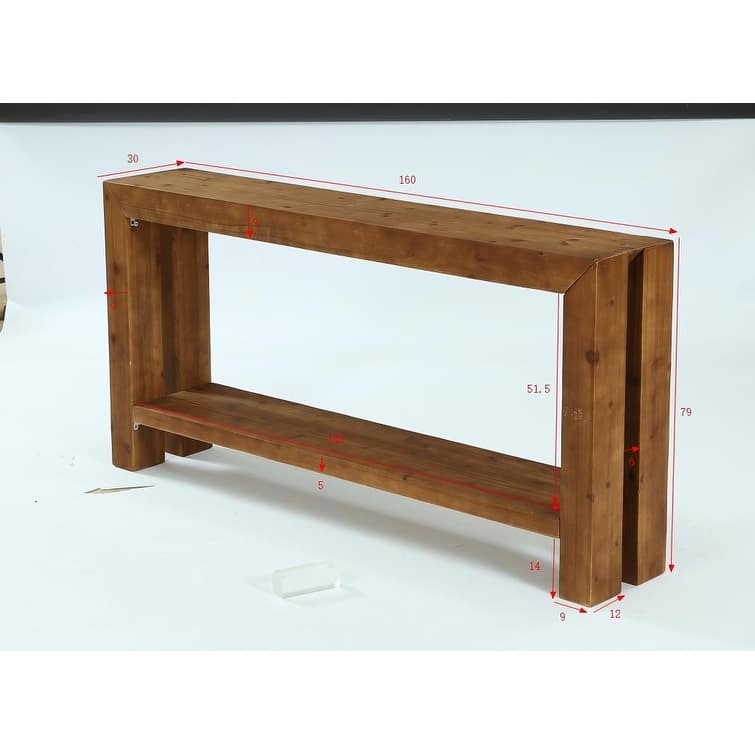 63-Inch Solid Wood Narrow Sofa Table