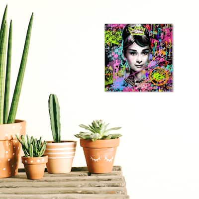 Wynwood Studio Fashion and Glam Up to Date Fashion Icon Pink and Neon Green Modern & Contemporary Wall Art Canvas Print