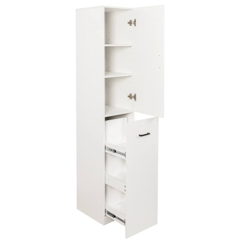 Tall Kitchen Pantry Cabinet with 3-Tier Pull-Out Storage Shelf, Freestanding Organizer with Door