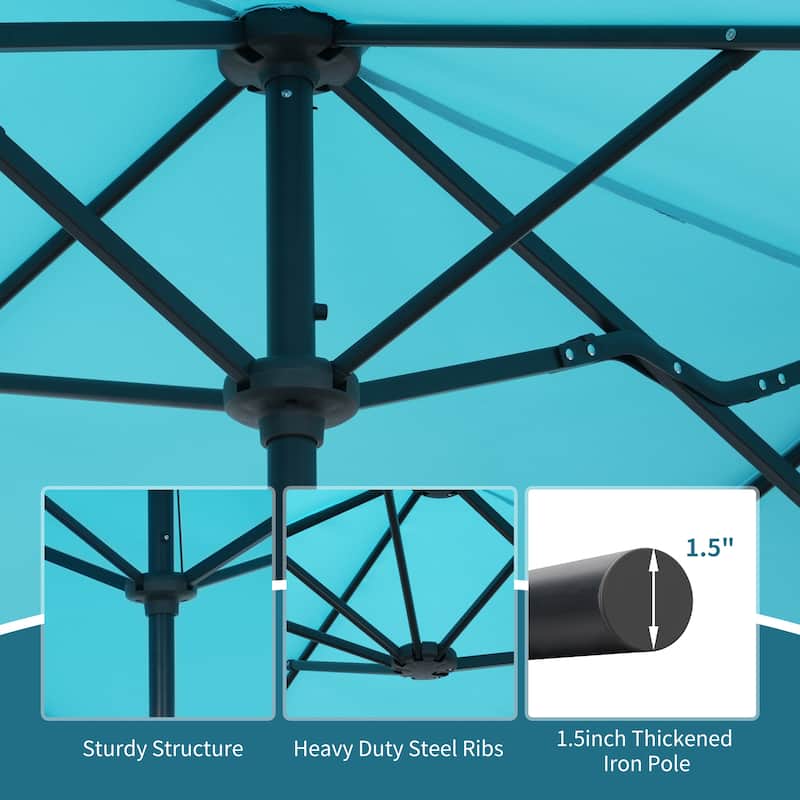 Autlaycil 13 ft Patio Umbrella with Crank For Outdoor Umbrella Base Included