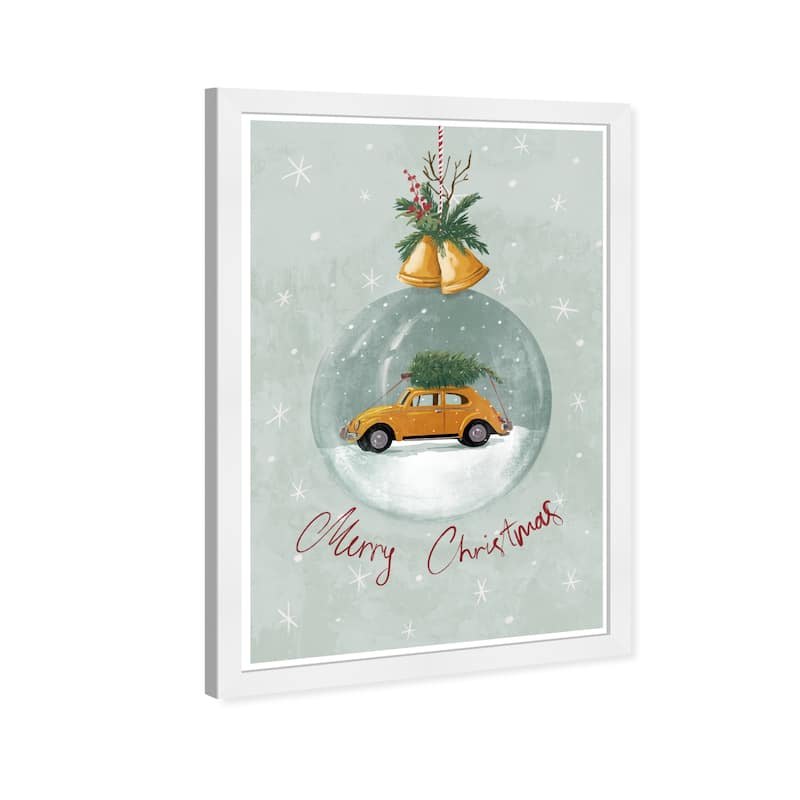 Wynwood Studio Prints Holiday and Seasonal Holiday Bells Sphere Blue and Teal Modern & Contemporary Wall Art Canvas Print