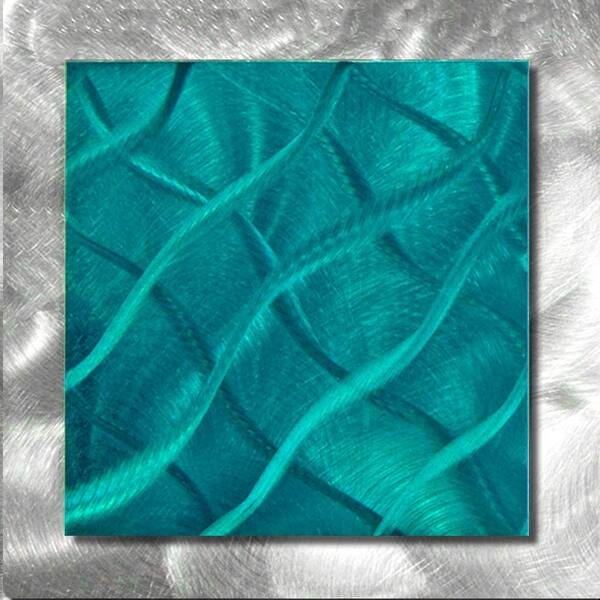 Shop Statements2000 Teal Blue Silver Metal Wall Art Accent Sculpture Decor By Jon Allen Set Of 4 4 Squares Teal Overstock 19495059