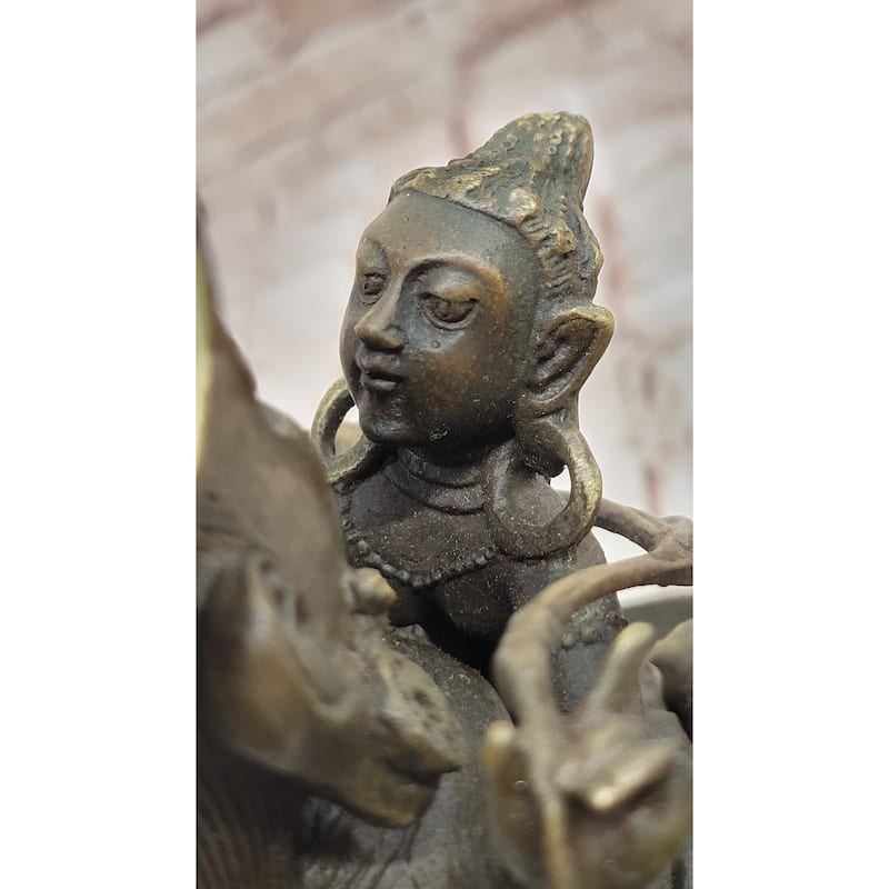 Bronze Vajrayana Deity Statue – Himalayan Protector God Figure Buddhist Art