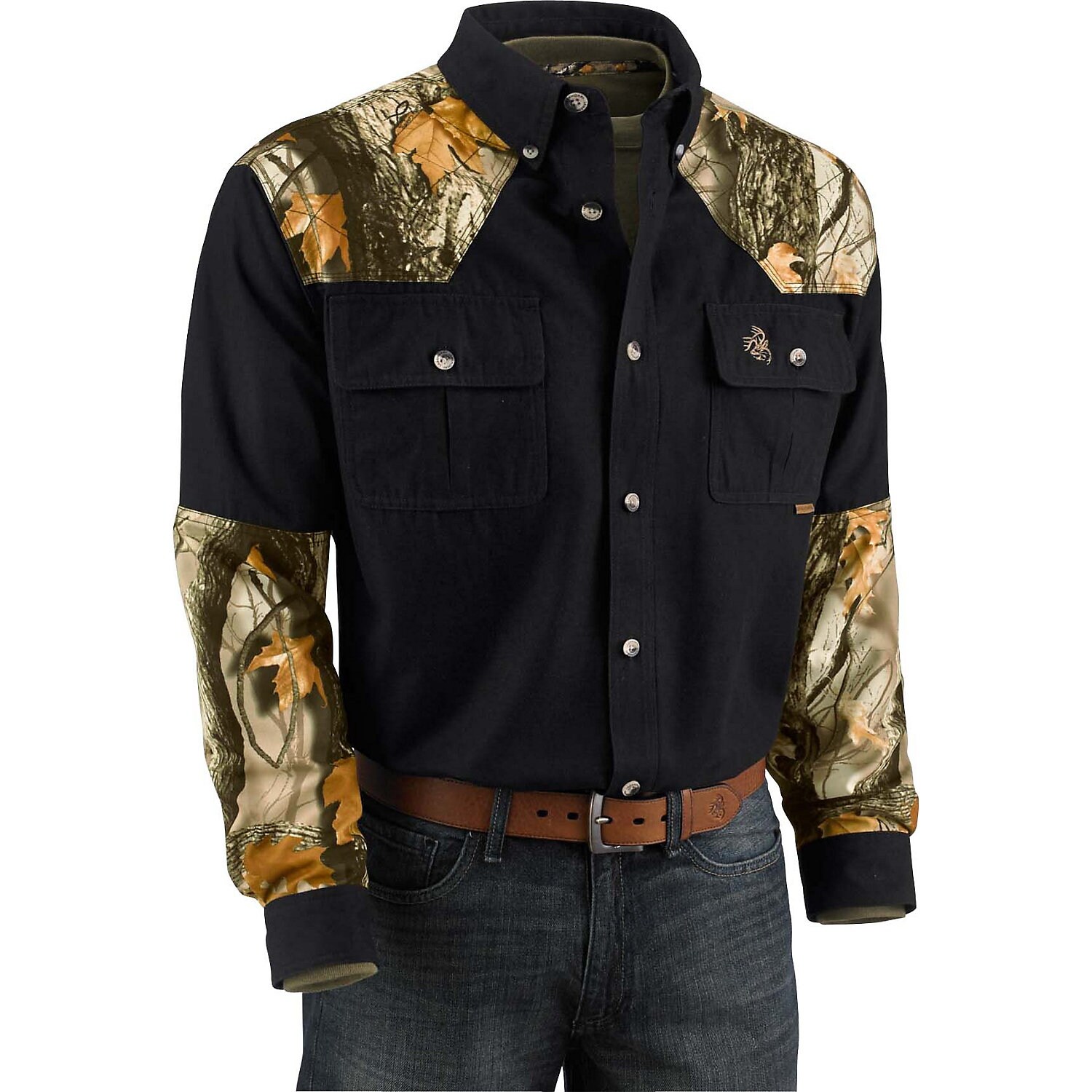 Shop Legendary Whitetails Men S God S Country Camo Button Down Camp Shirt Overstock 13467542