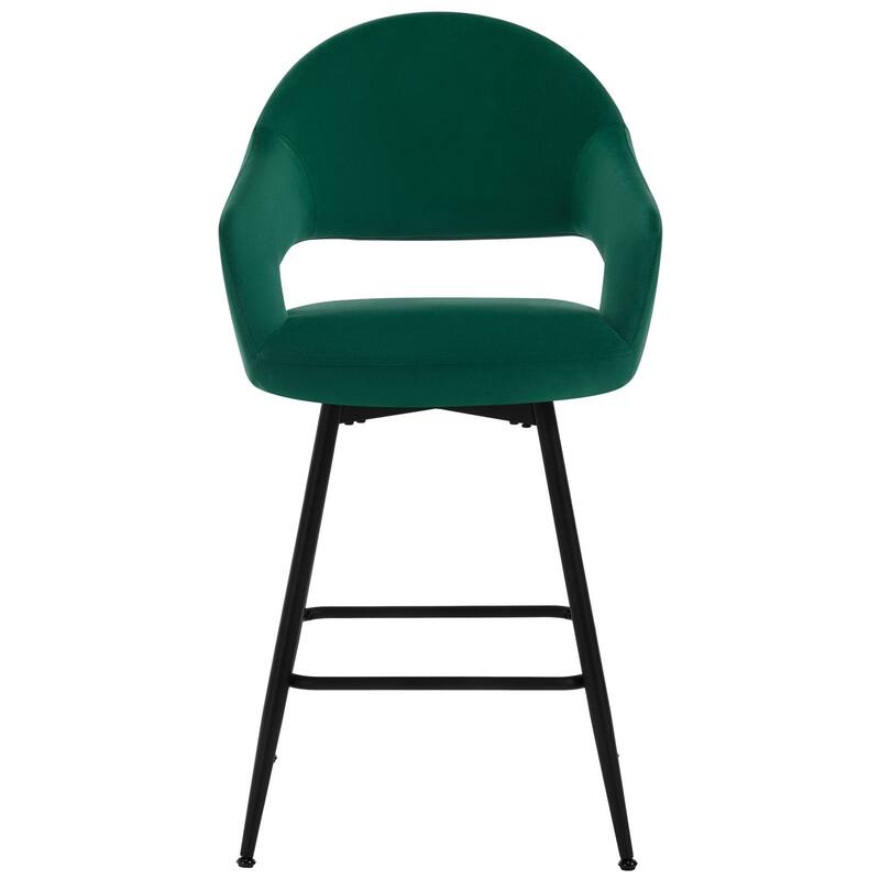 26" Velvet/ Faux Leather Counter Height Swivel Bar Stools Set of 2/4 - 39.2"H x 20.4"W X 22"D