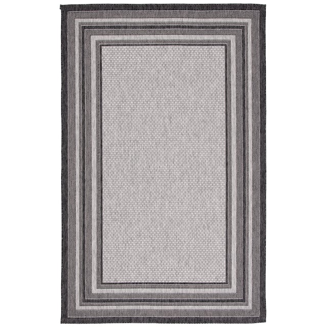 SAFAVIEH Courtyard Vickie Indoor/ Outdoor Waterproof Patio Backyard Rug - 2' x 3'7" - Light Grey/Black