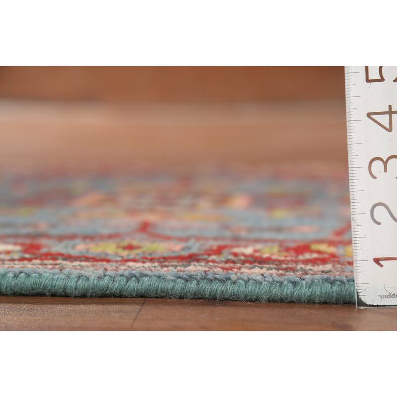 Blue Floral Oushak Indian Accent Rug Handmade Wool Carpet - 2'10"x 4'11"