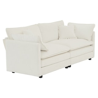 Loveseat Couch/ Upholstered Sofa/ Deep Seat Sofa/ Split Sofas, White