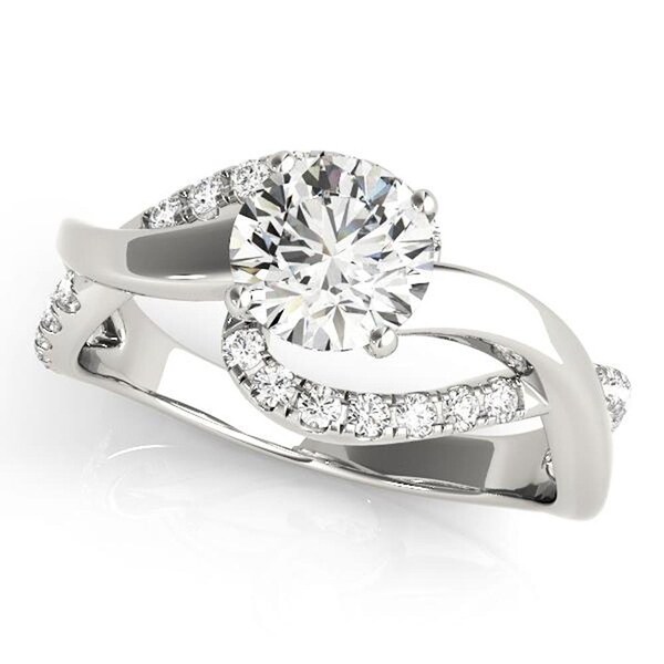 Auriya 14k Gold 1ctw Moissanite and Diamond Engagement Ring 1/4ctw. Opens flyout.