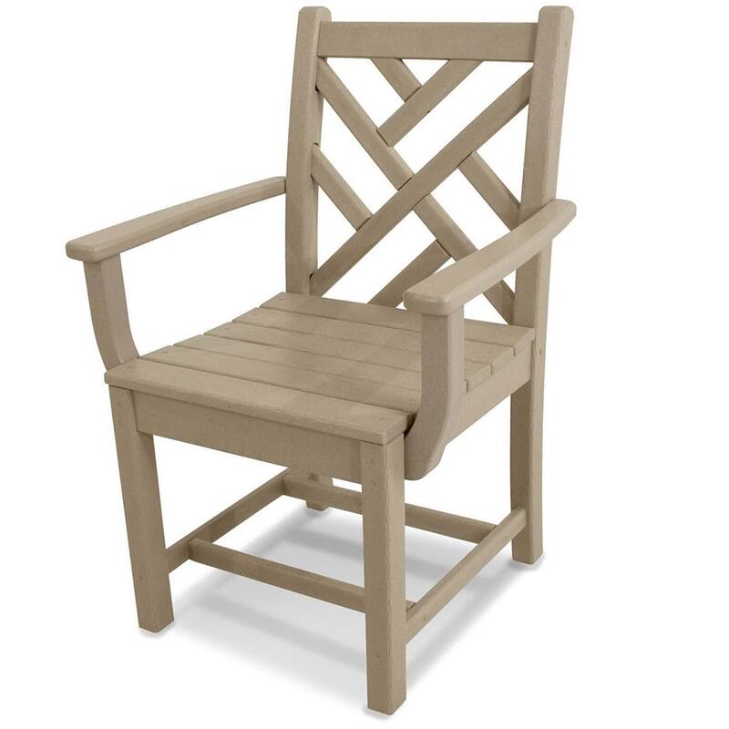 POLYWOOD Chippendale Outdoor Dining Arm Chair - Sand