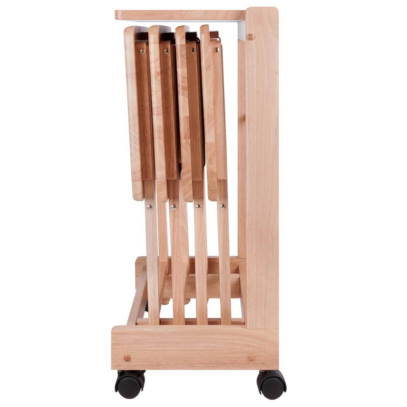 Brienda 5-Pc Snack Table Set, Flip Top - 19.13 x 14.17 x 32.2 inches