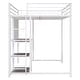 preview thumbnail 22 of 46, Platform Bed with Desk and Whiteboard, Metal Loft Bed w/ 3 Storage Shelves, Safety Guardrail & Ladder, Space-Saving, Noise Free