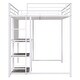 preview thumbnail 8 of 7, White Full Size Metal Loft Bed with Desk, Shelves, and Ladder