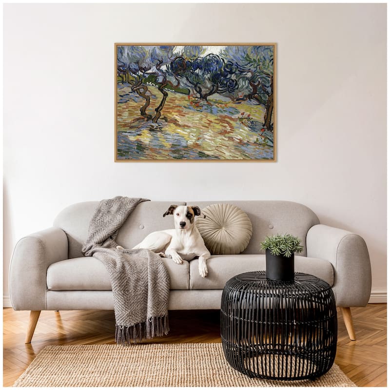 Kate and Laurel Olive Trees by Vincent van Gogh by Nostalgia Prints Framed Canvas Wall Art Print