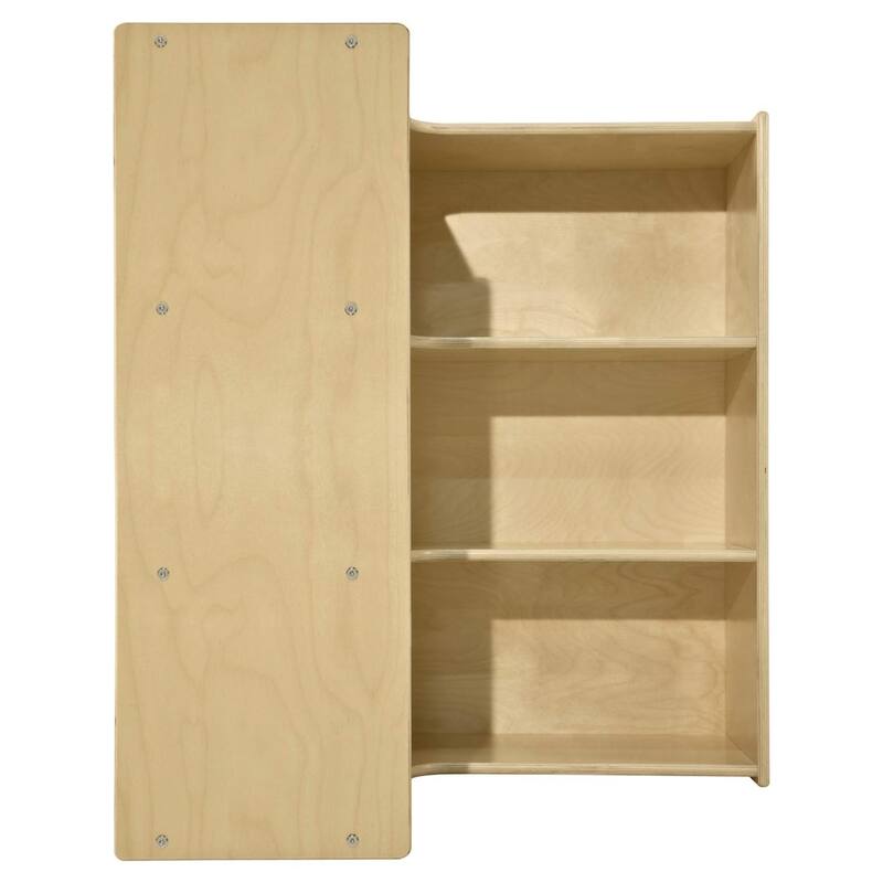 Contender Brich Wood BookShelf, 2 Storage Display Shelves, Sturdy Bookcase Classroom Organizer For Toys - 27.75-Inch Height