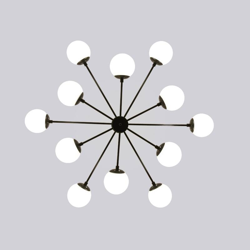 Matte Black 12-light Sputnik Chandelier