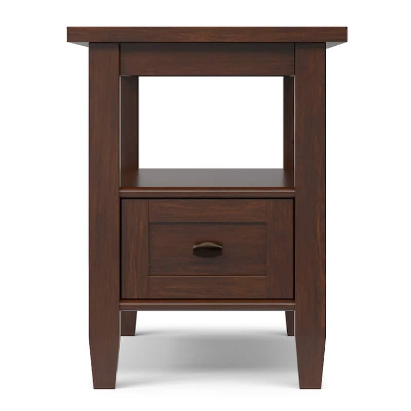 WYNDENHALL Norfolk SOLID WOOD 14 inch Wide Rectangle Transitional Narrow Side Table - 14 Inches wide