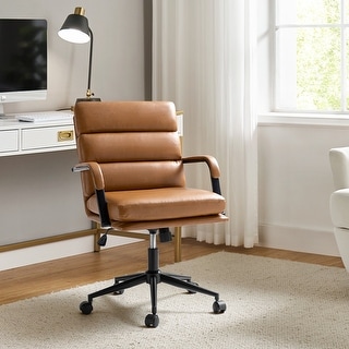 HULALA HOME Joseph Modern Task Faux Leather Chair with Tilt Lock and Center Tilt