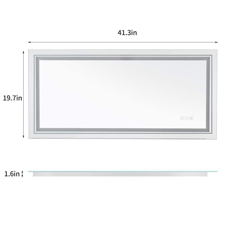 Extra Large Illuminated LED Bathroom Mirror Touch Sensor Anti Fog