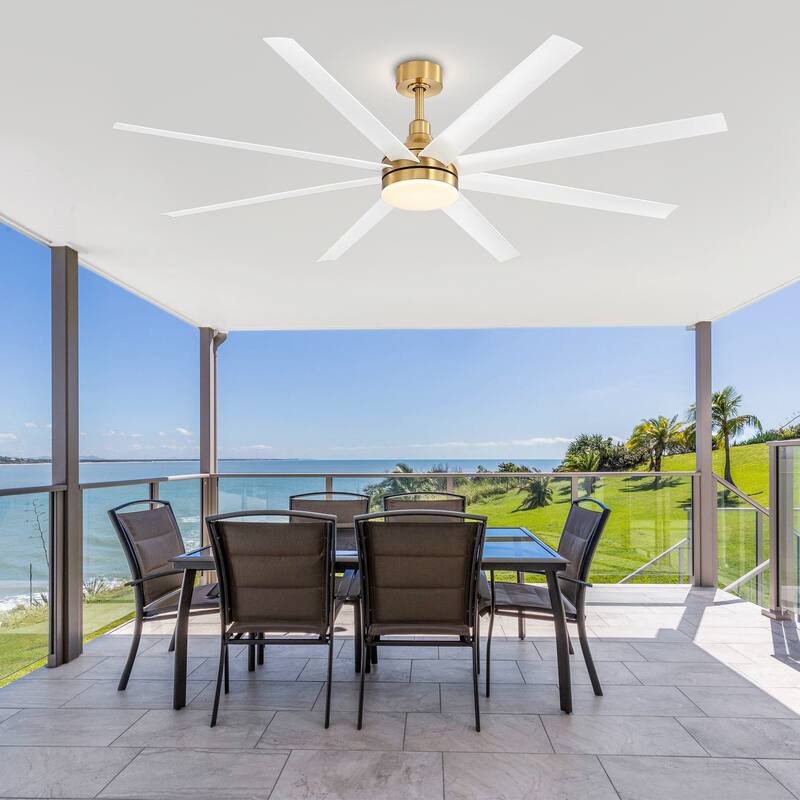 65"/72"/84" Modern LED Ceiling Fan with Light and Remote(8-Blade)