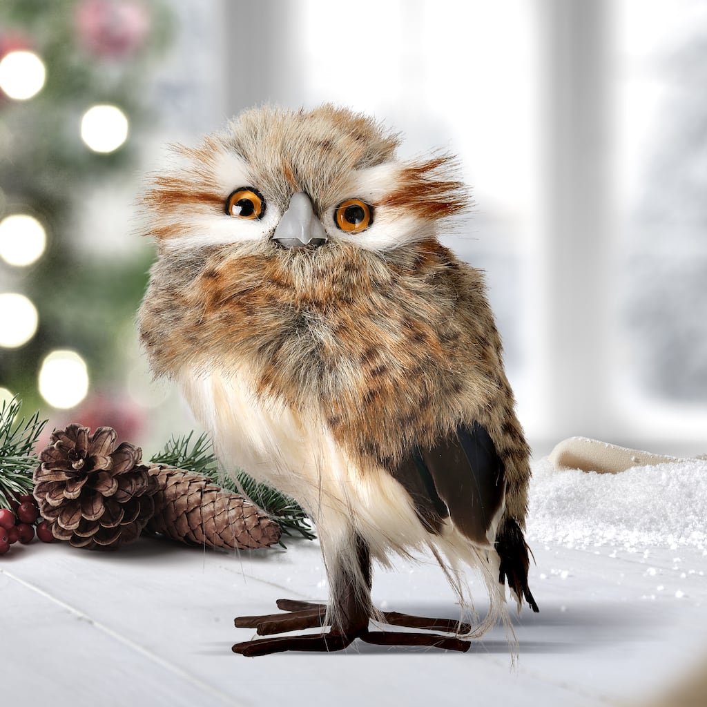 6.5" Standing Speckled Hoot Owl