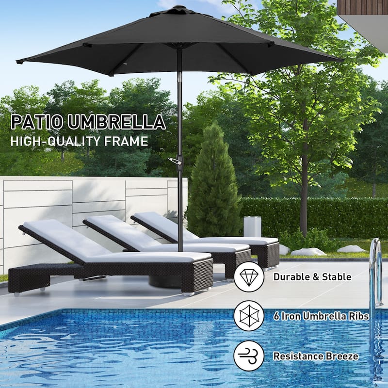 Ainfox 9ft Outdoor Patio Umbrella Multi-color Crank Lift Without Base