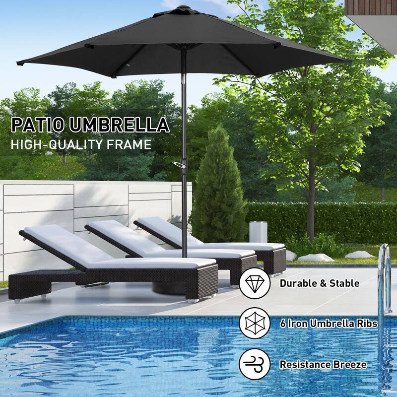 Ainfox 9ft Outdoor Patio Umbrella Without Base for Garden, Patio, Swimming Pool