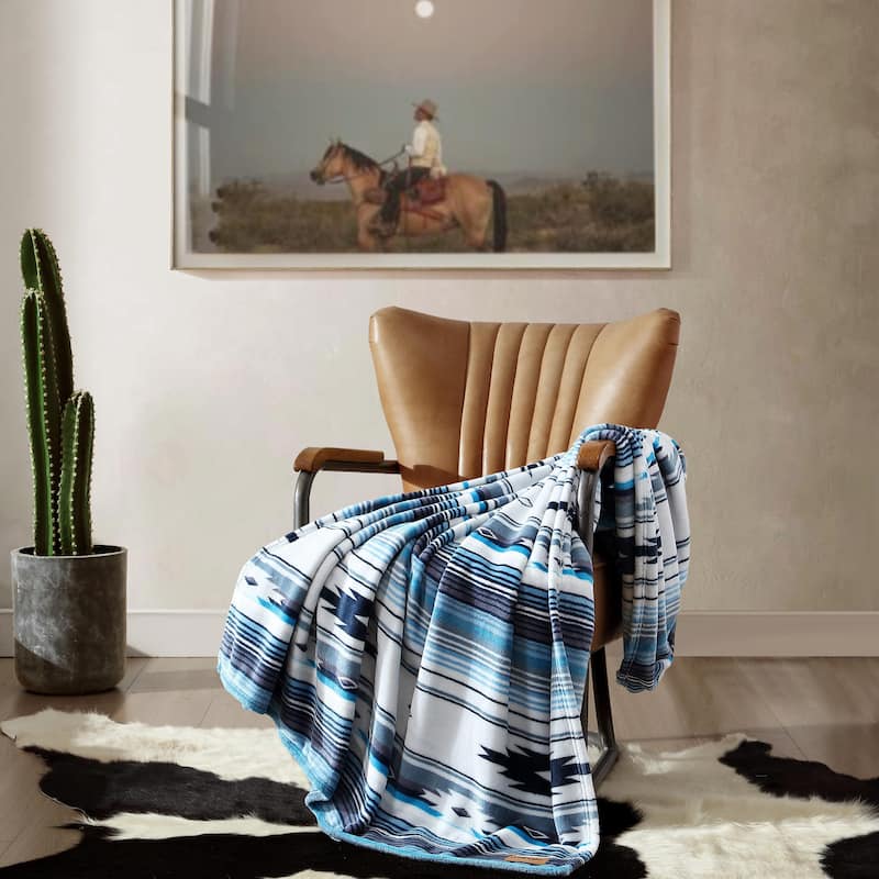 Wrangler Printed Ultra Soft Plush Fleece Throw Blanket.