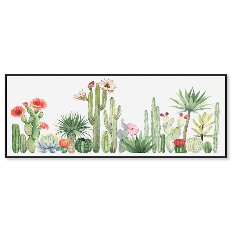 Cactus Over Doors II Panoramic Canvas by Art Remedy - Black - 54" x 20"