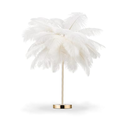 Feather Tripod Table Lamp With LED Bulbs