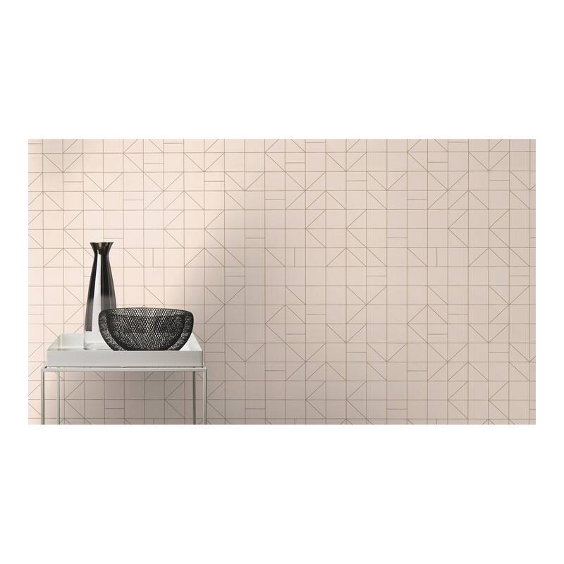 Rasch Teague Light Pink Geometric Wallpaper - 20.5 x 396 x 0.025