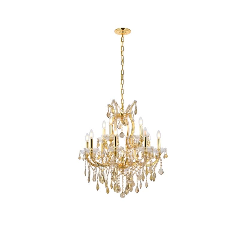 Fleur Illumination Collection Chandelier D:27in H:26in Lt:13 Gold Finish