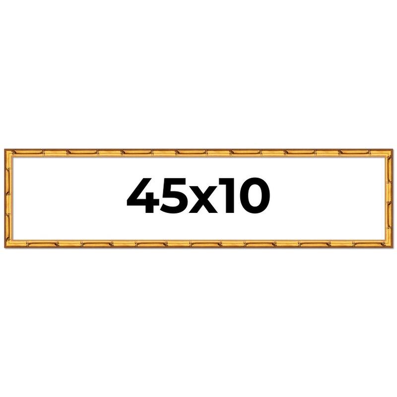 45x10 Frame Gold Bamboo Picture Frame Modern Photo Frame Includes UV Acrylic Shatter Guard Front Acid Free Foam Backing Board