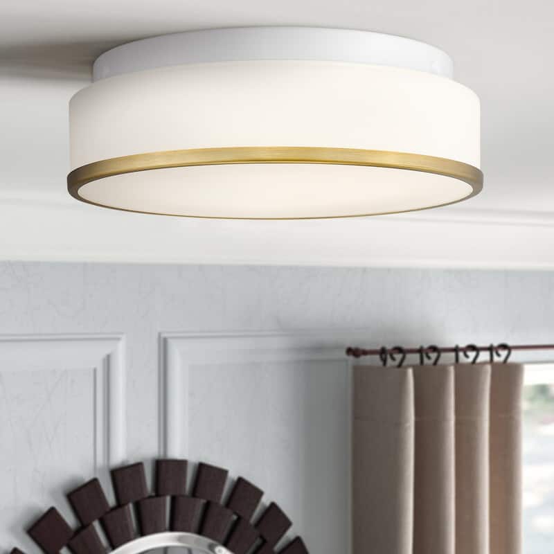 Flush Mount Ceiling Light with Frosted Glass Shade - N/A