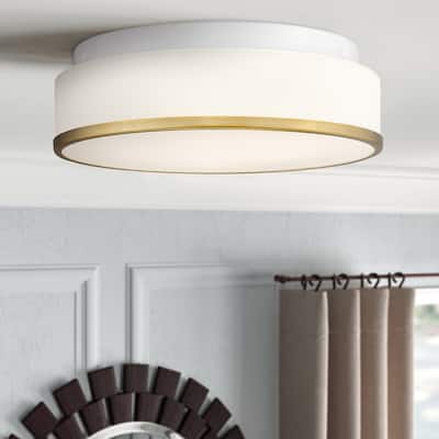Flush Mount Ceiling Light with Frosted Glass Shade - N/A