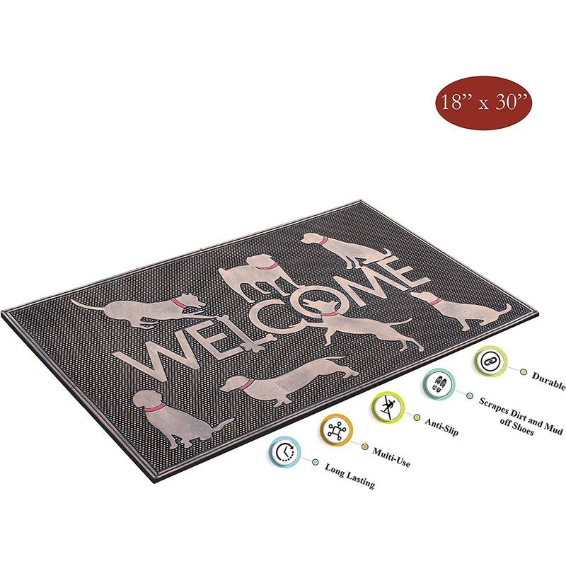 A1HC Rubber Pin 18” X 30” for Outdoor Entrance, Fun Designed Floor, Welcome Mats for Front Door Indoor Non-Slip Backing
