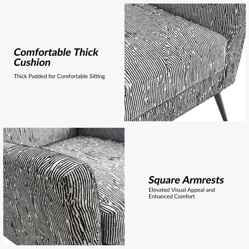 Silas Modern Armchair with Metal Legs set of 2 by HULALA HOME