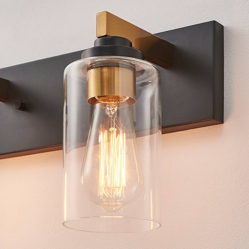 KAWOTI 2-Light Bathroom Vanity Light with Clear Glass Shade