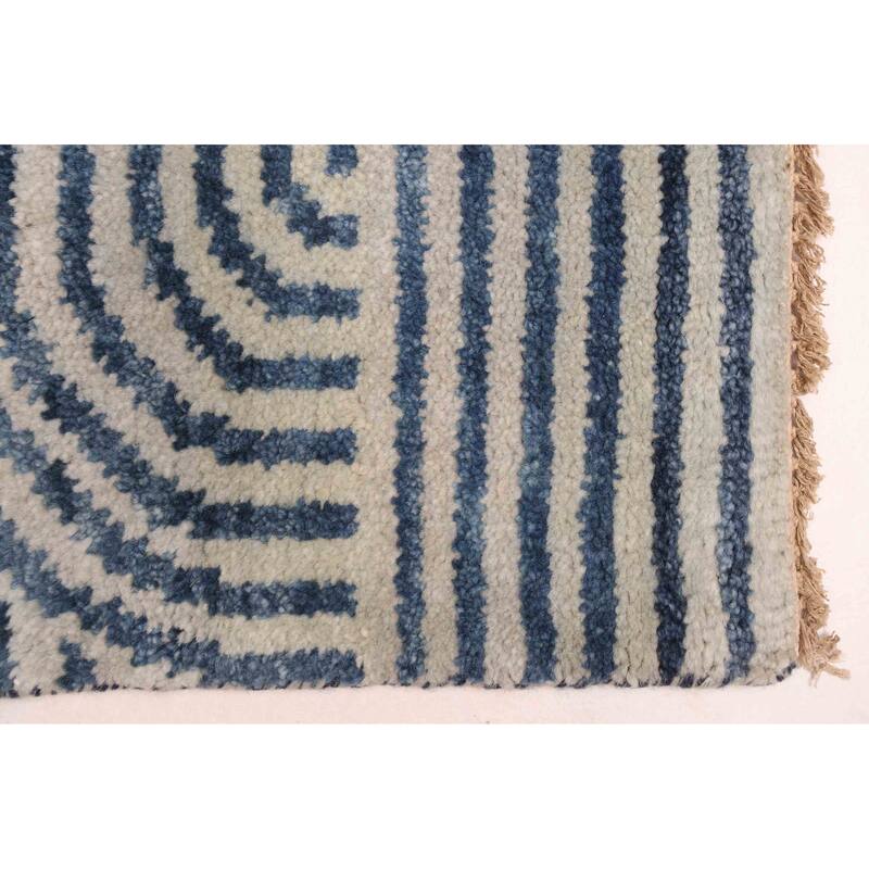 ECARPETGALLERY Hand-knotted Peshawar Ziegler Light Blue Wool Rug - 5'0 x 6'11