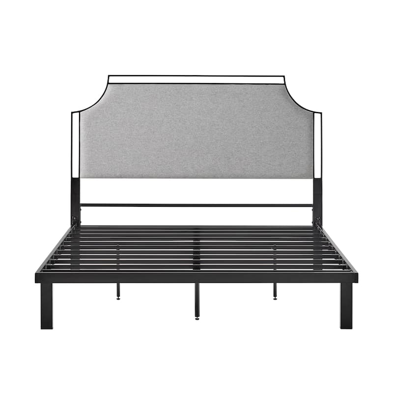 Middlebrook Designs Upholstered Curved Metal Queen Bedframe