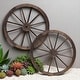 preview thumbnail 2 of 3, Heritage Rustic Wagon Wheel Trellis Wooden Wall Decor Set of 2