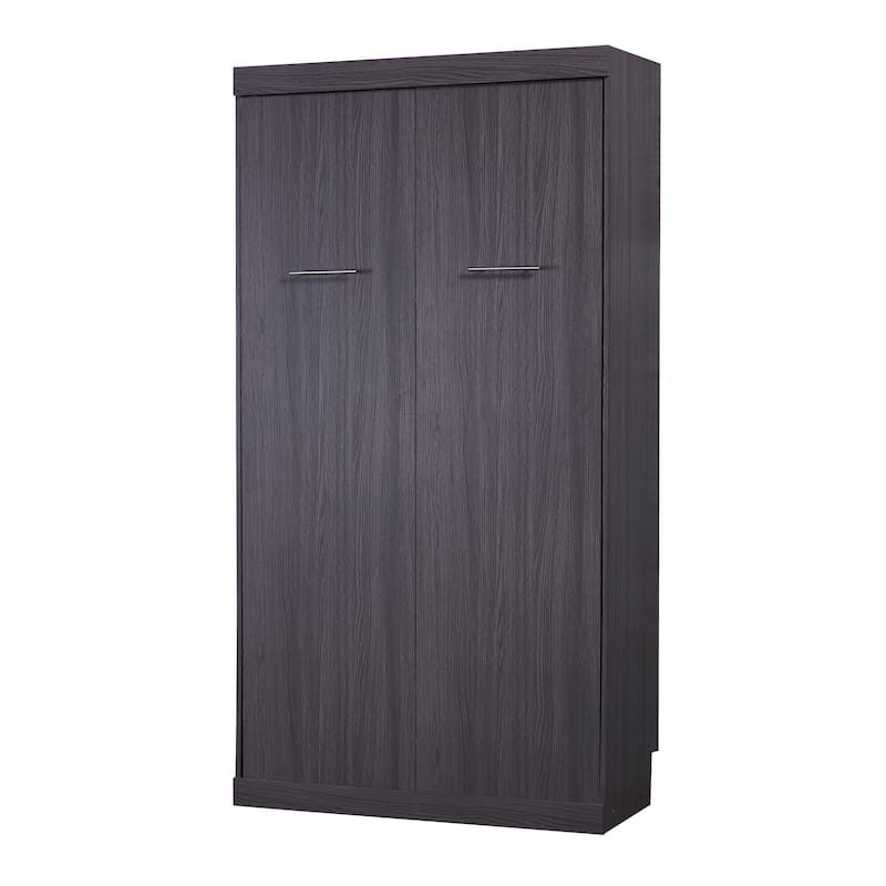 Pine Wood Wall Murphy Bed with Wardrobe & Drawers