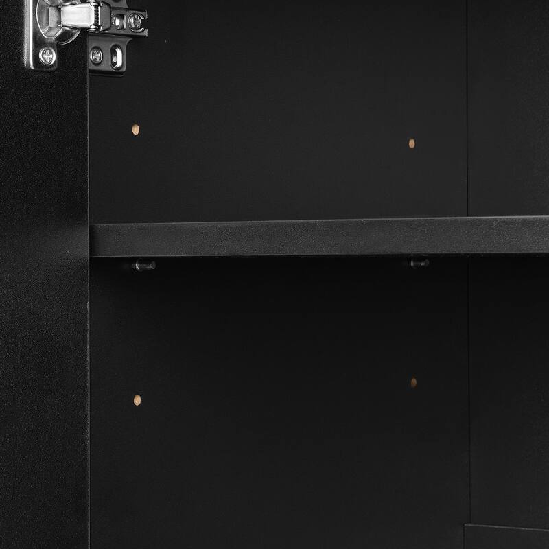 Sleek Contemporary Shoe Cabinet with Adjustable Shelves and Solid Wood Legs - 55.1" W × 13.8" D × 39.4" H