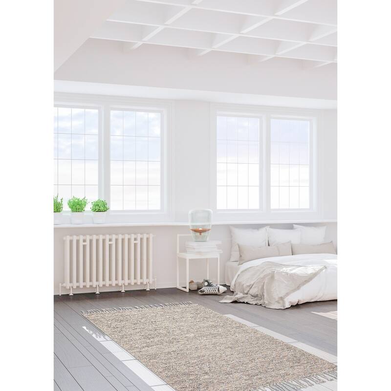 ECARPETGALLERY Braid weave Sienna Grey Wool Rug - 5'2 x 7'5